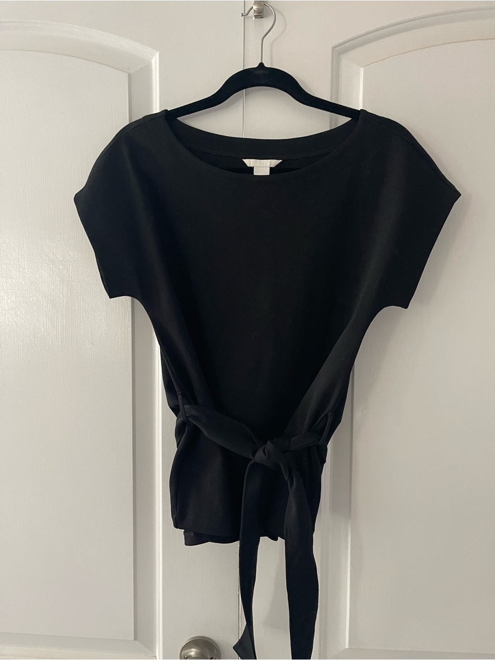 H&M Black Tie-Waist Tunic Top